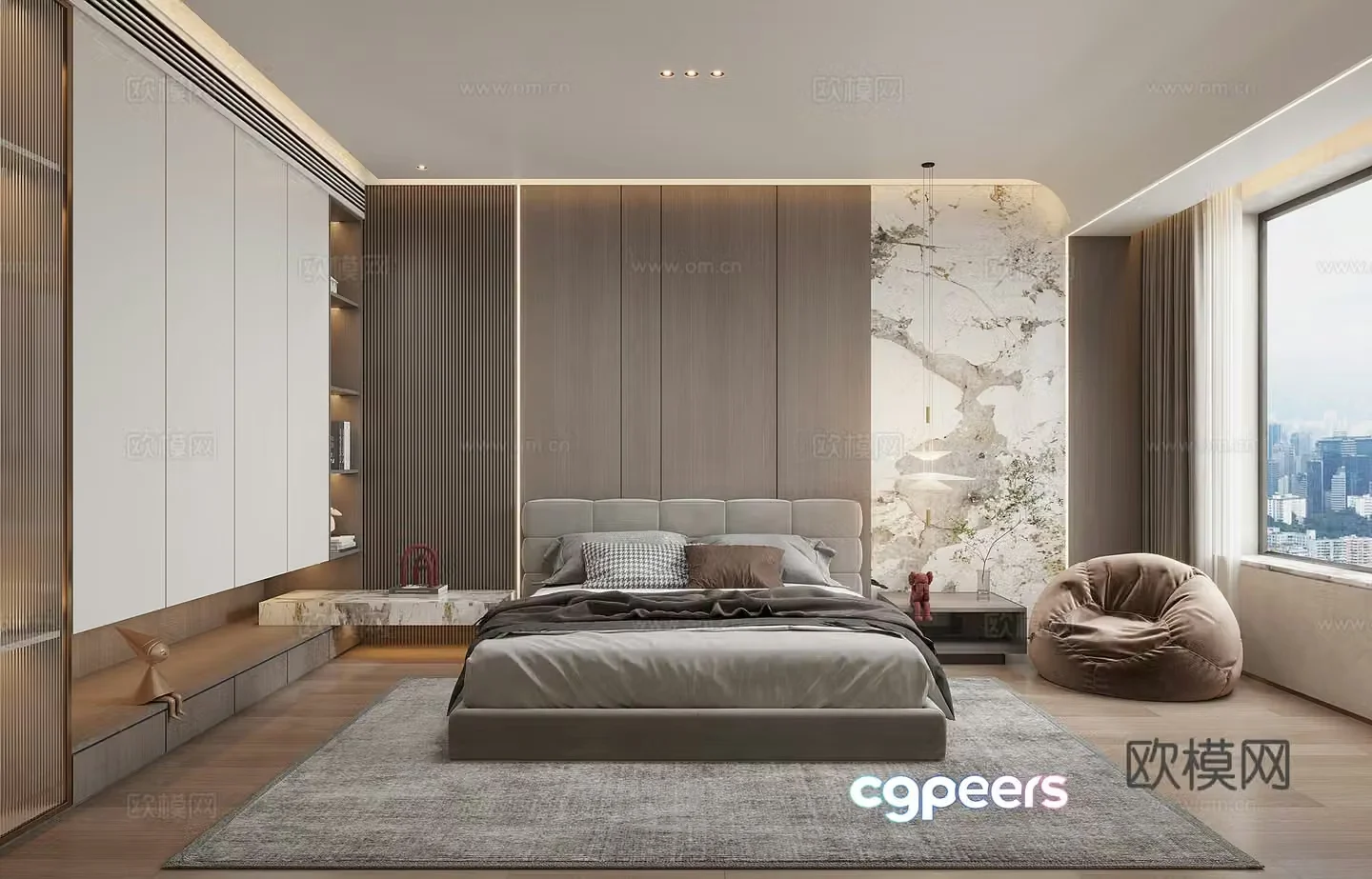 Modern bedroom Italian bedroom 3d model