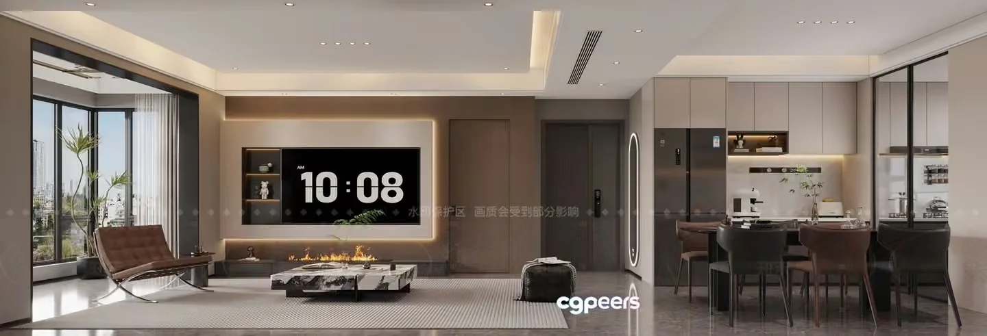 Modern Living Room 3D Model – 9263 – VRAY Render