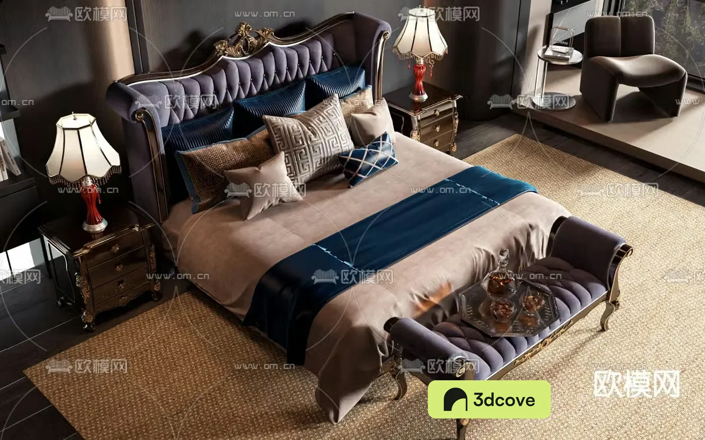 European double bed