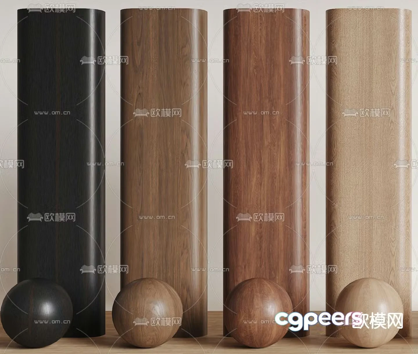 Wood grain board Wall panel Wood veneer 3D model