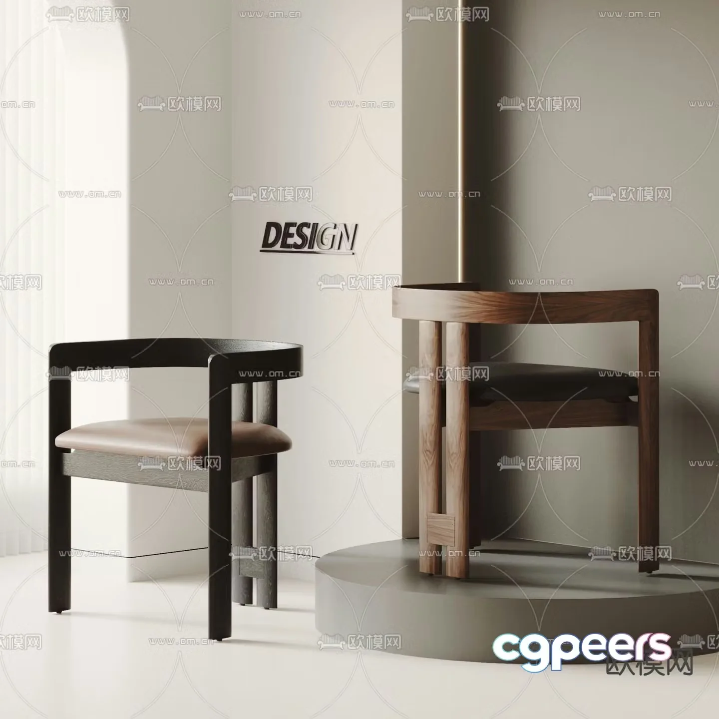 Medieval style chair dining chair 3d model