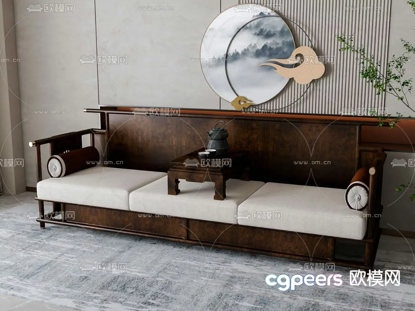New Chinese style Arhat bed 3D model