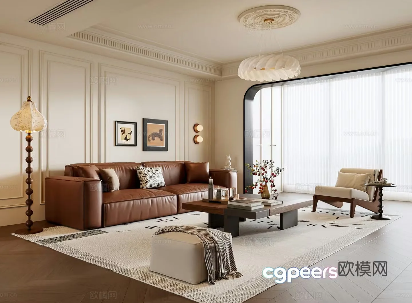 French living room 3d model