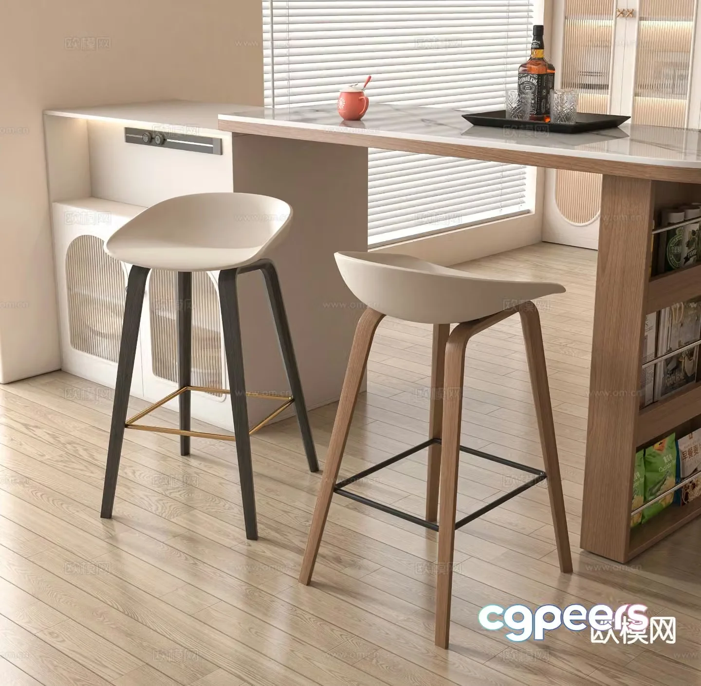 bar stool bar stool high stool 3d model