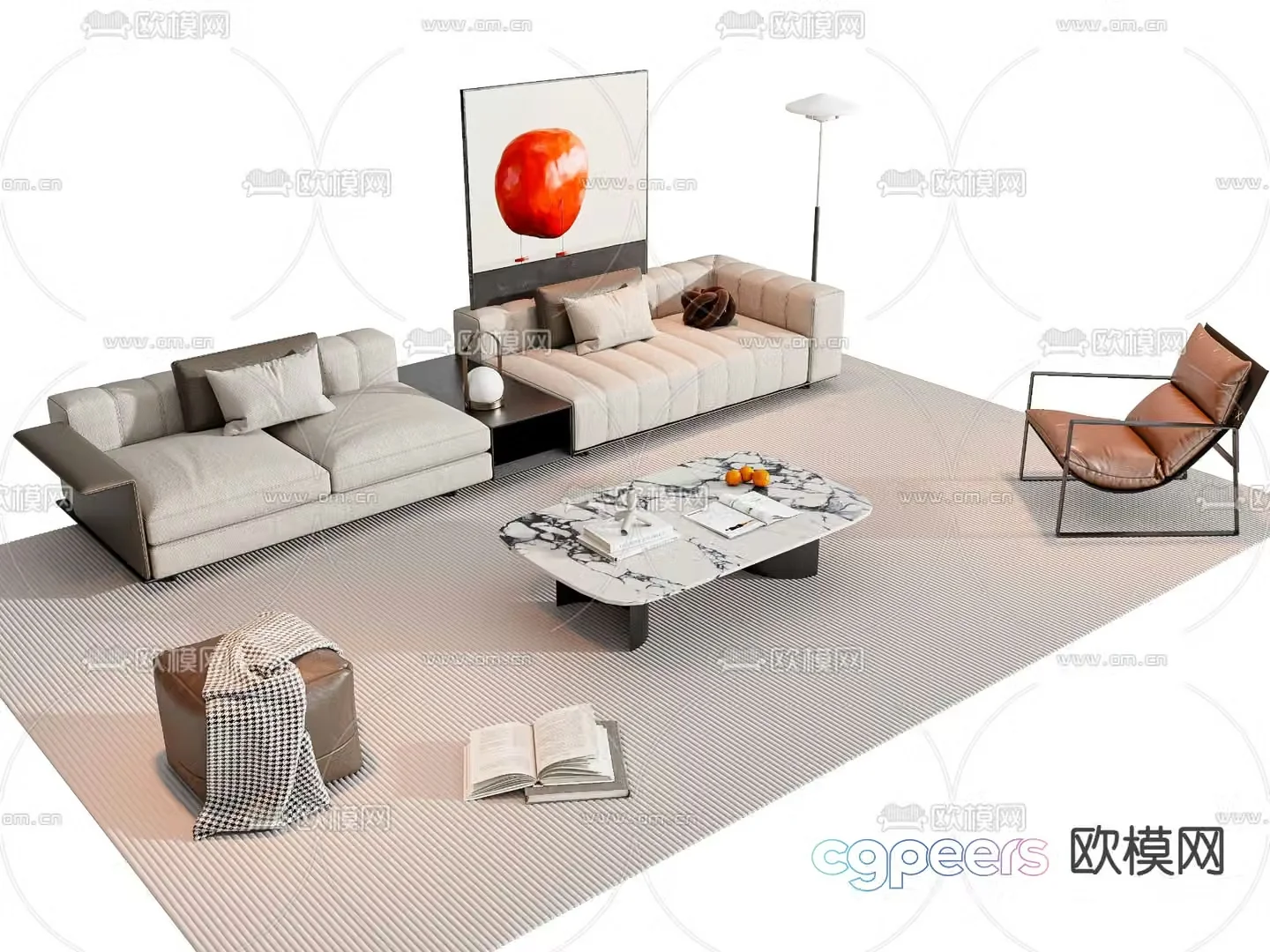 Modern sofa set 3d model