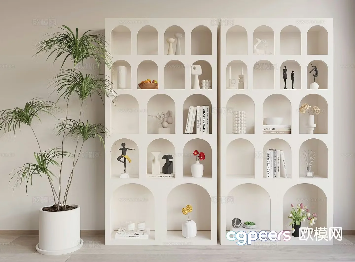 Modern decorative shelf 3d model