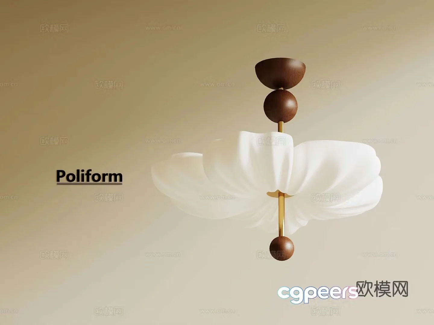 Modern cream ceiling lamp Middle style ceiling lamp 3d model