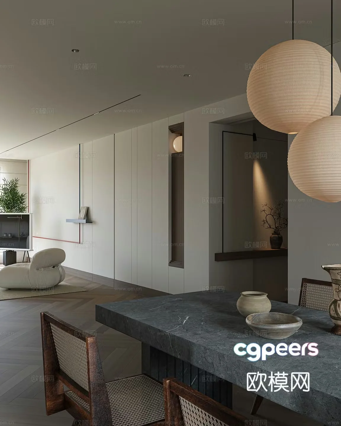 Modern restaurant 3d model