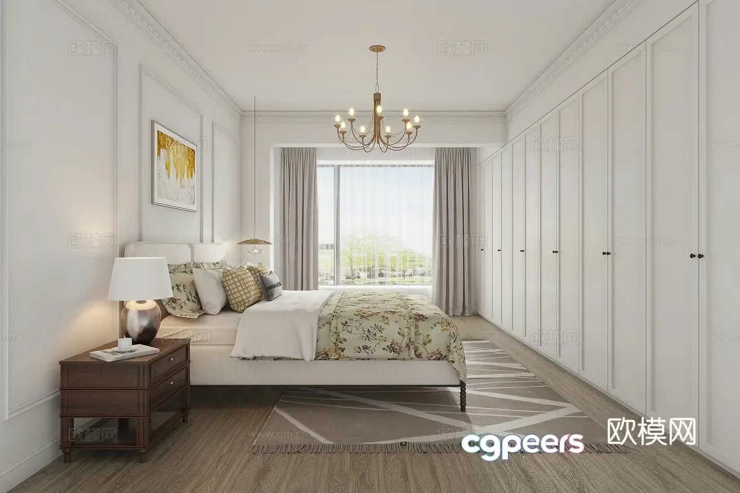 American bedroom 3d model