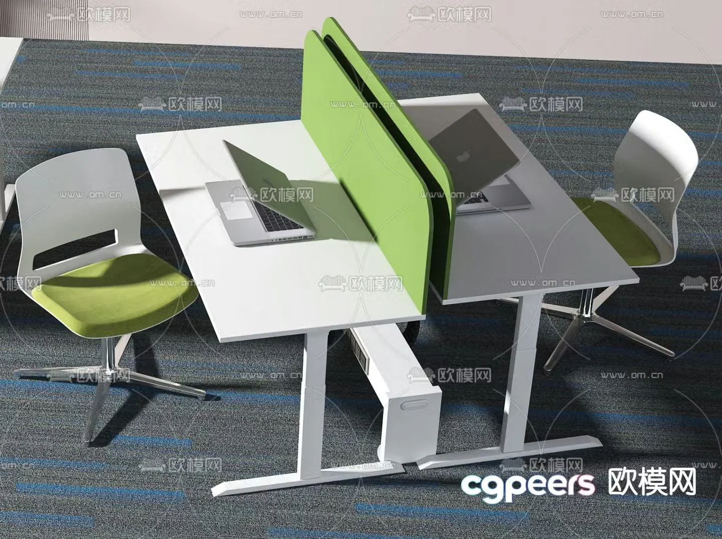 desk work station card space 3d model