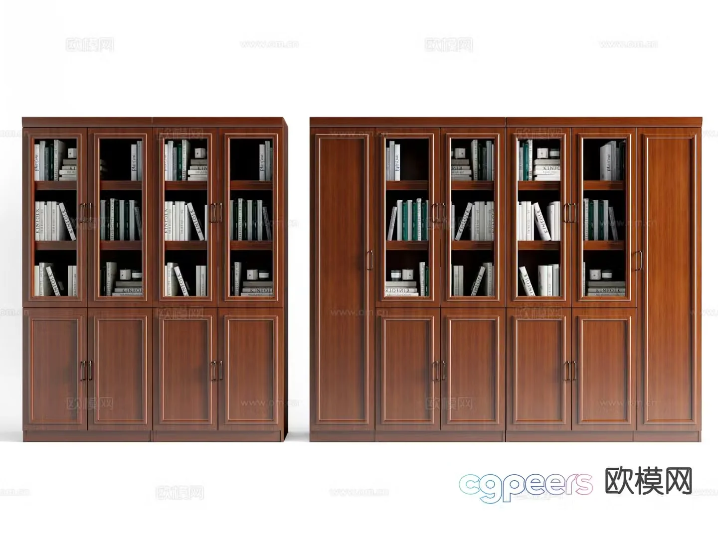 New Chinese style bookcase wooden filing cabinet filing cabinet information cabinet 3d model