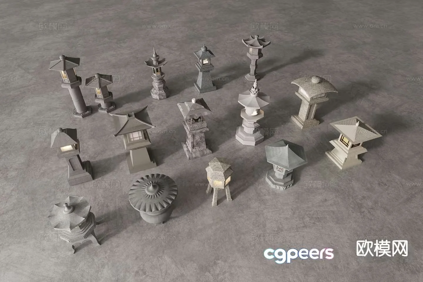 Chinese style landscape lamp outdoor lamp lawn lamp street lamp and floor lamp garden lamp 3d model