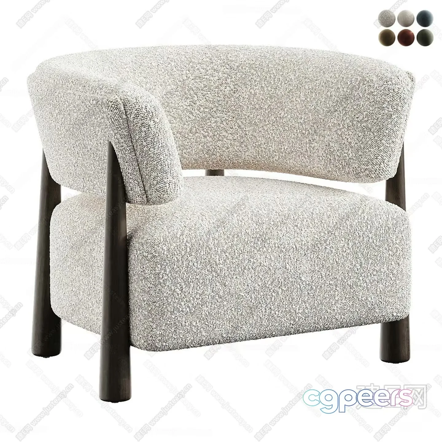 Modern Upholstered Chair 3D Model – 12853 – CORONA Render