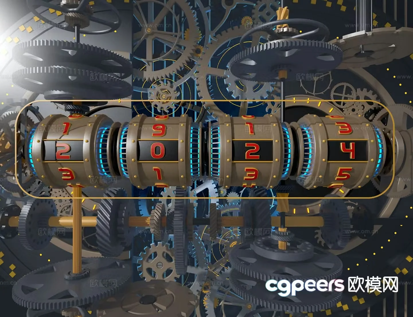 time machine clock 3d model
