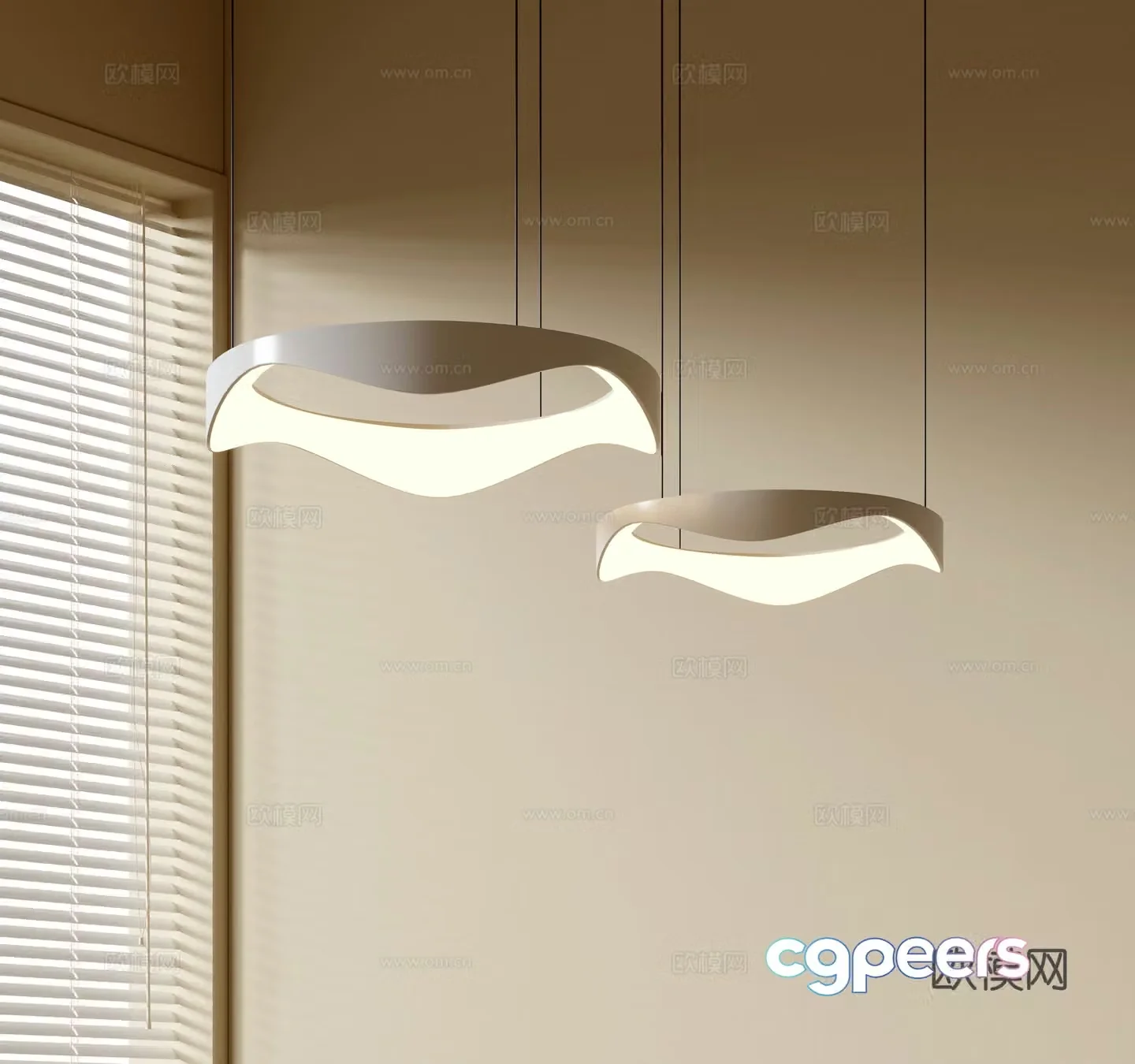 Modern simple chandeliers Nordic style chandeliers Mediterranean style chandeliers Study lamp combination Restaurant lamp 3D model