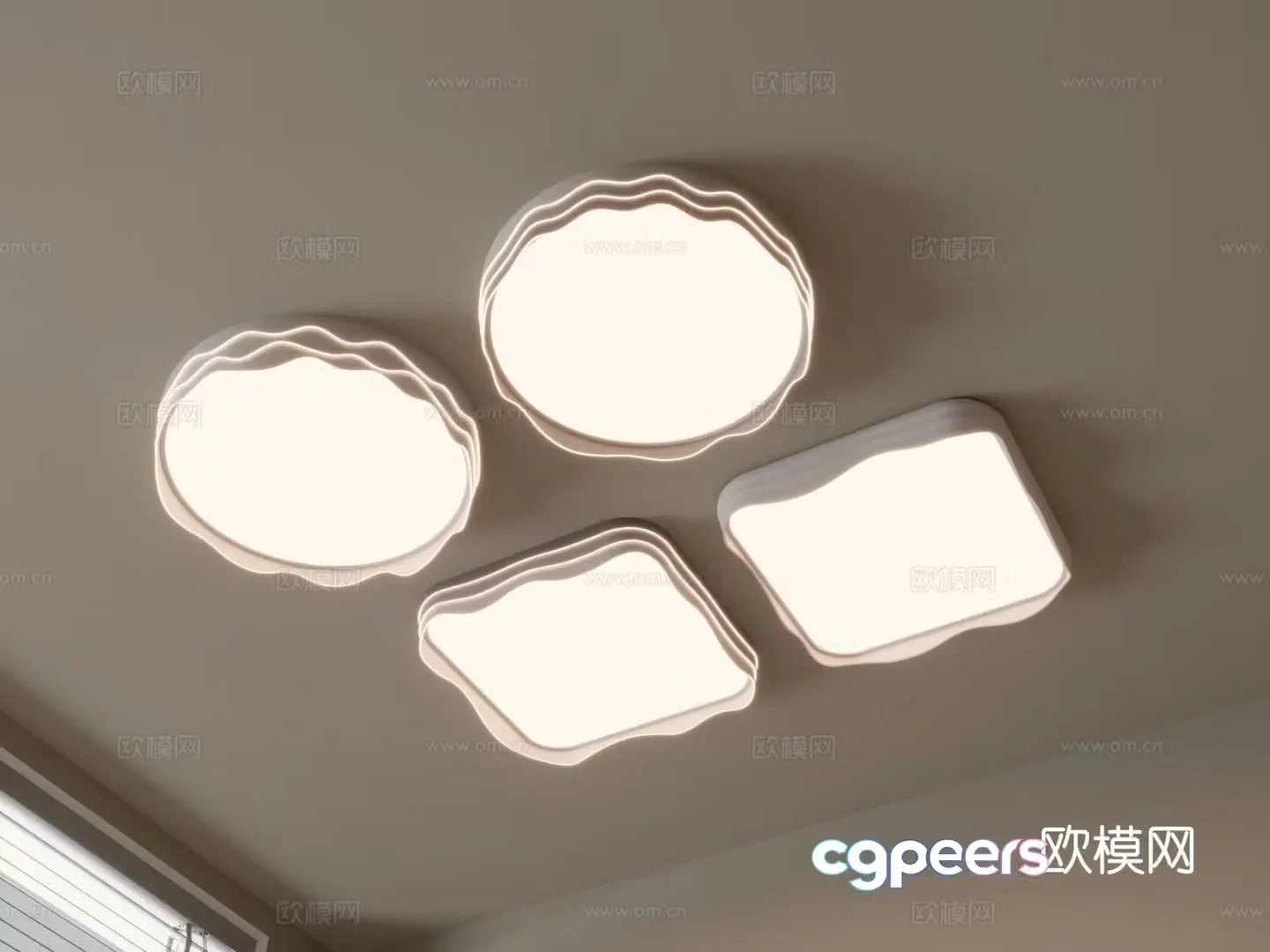 Modern geometric ceiling lamp 3d model