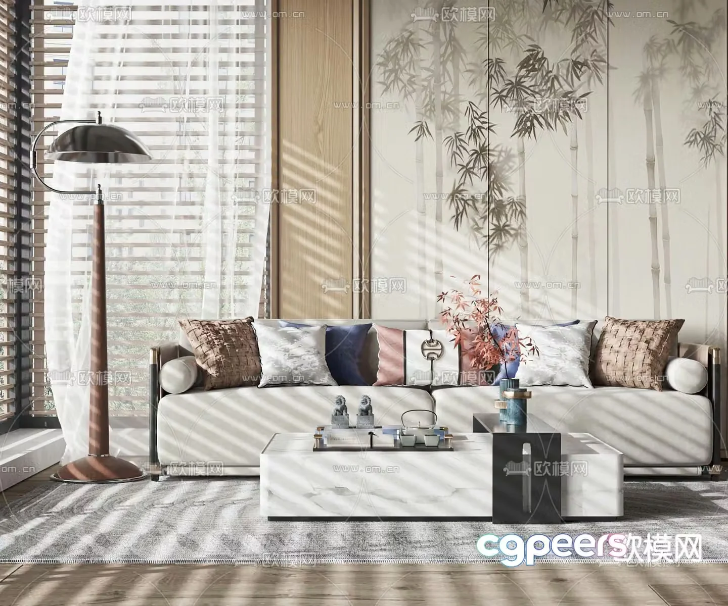 New Chinese style sofa set 3d model