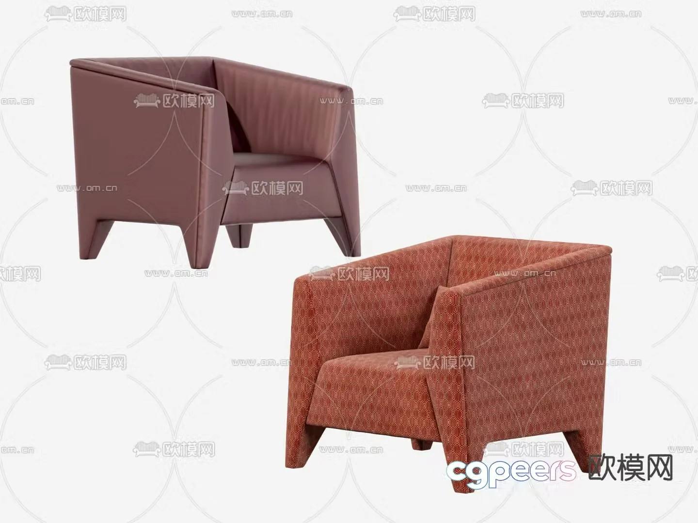 B&B italia modern red sofa 3d model