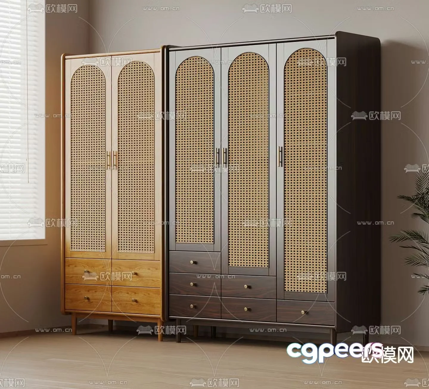 Medieval style wardrobe retro wardrobe 3d model