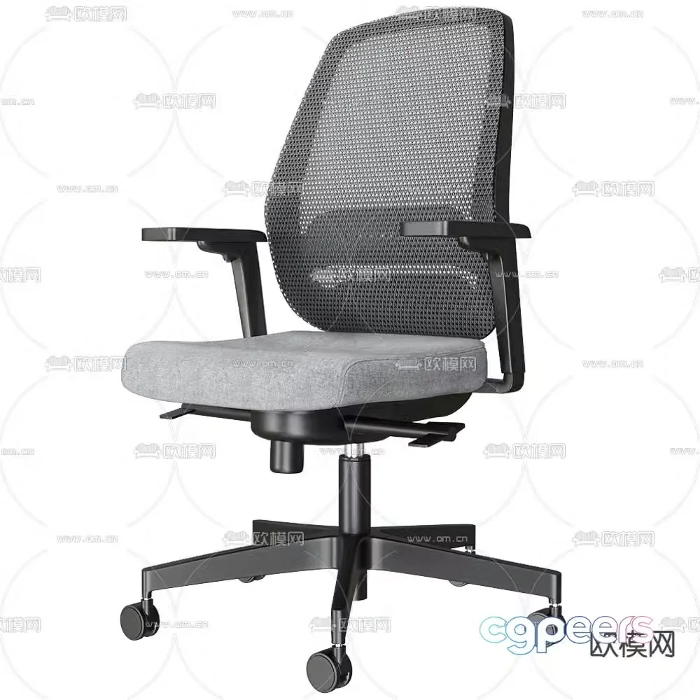 Grid office chair staff chair conference chair 3d model