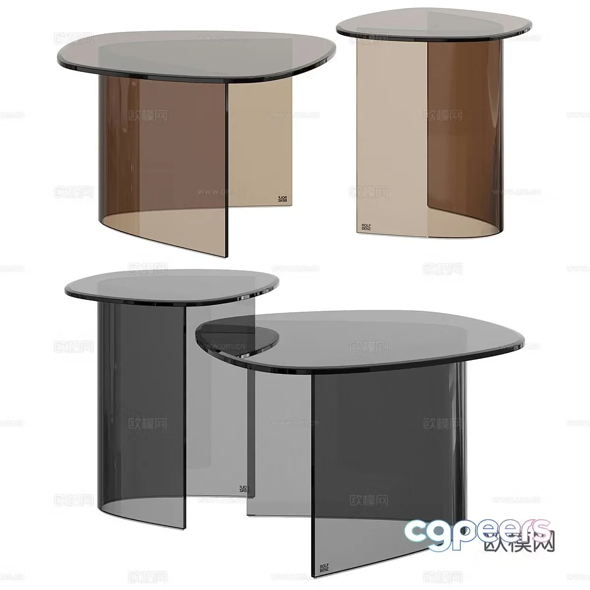 Modern Italian glass coffee table 3D model