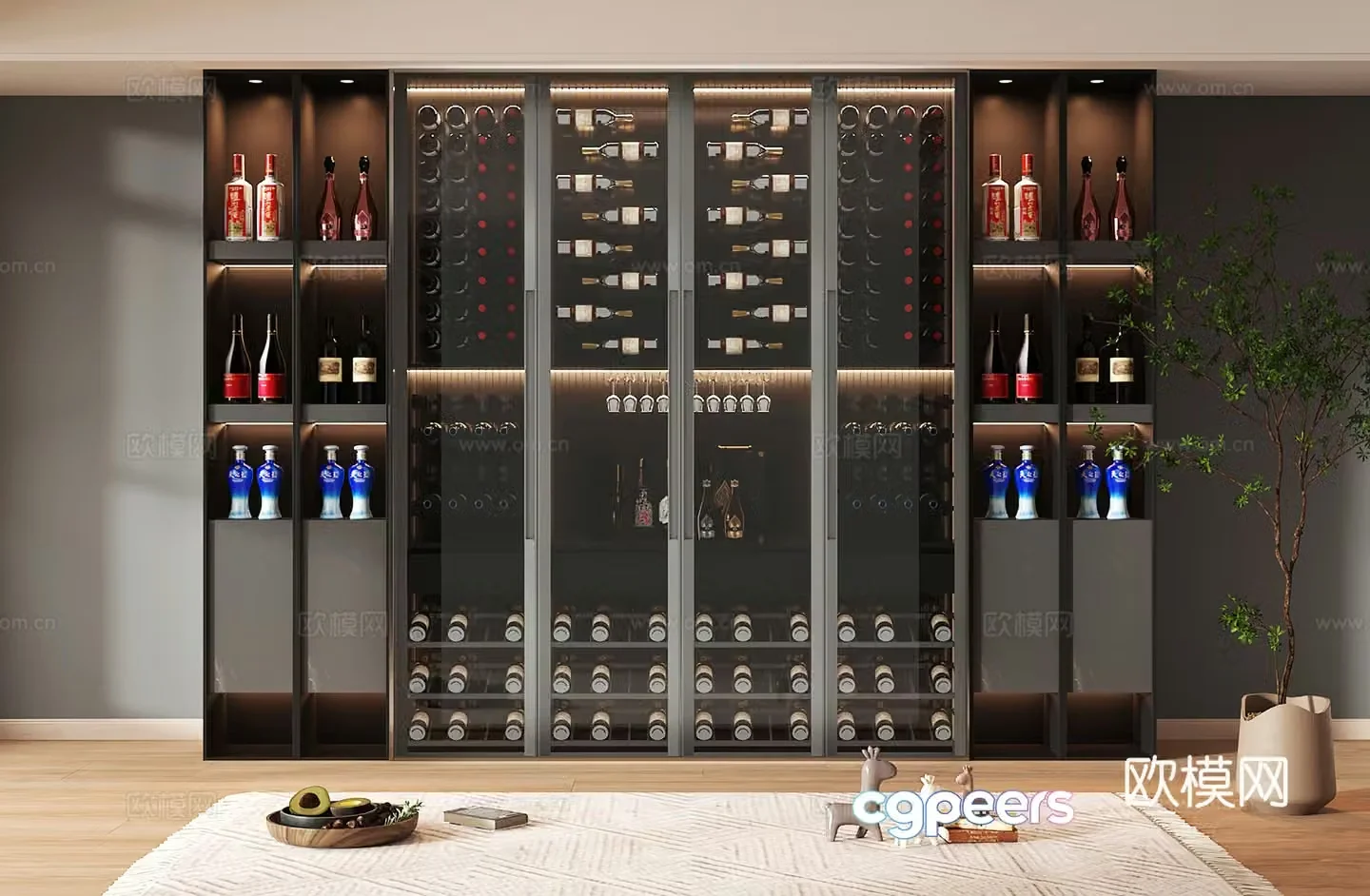 Wine cabinet design Wine cabinet red wine cabinet bar wine cabinet partition wine cabinet 3D model