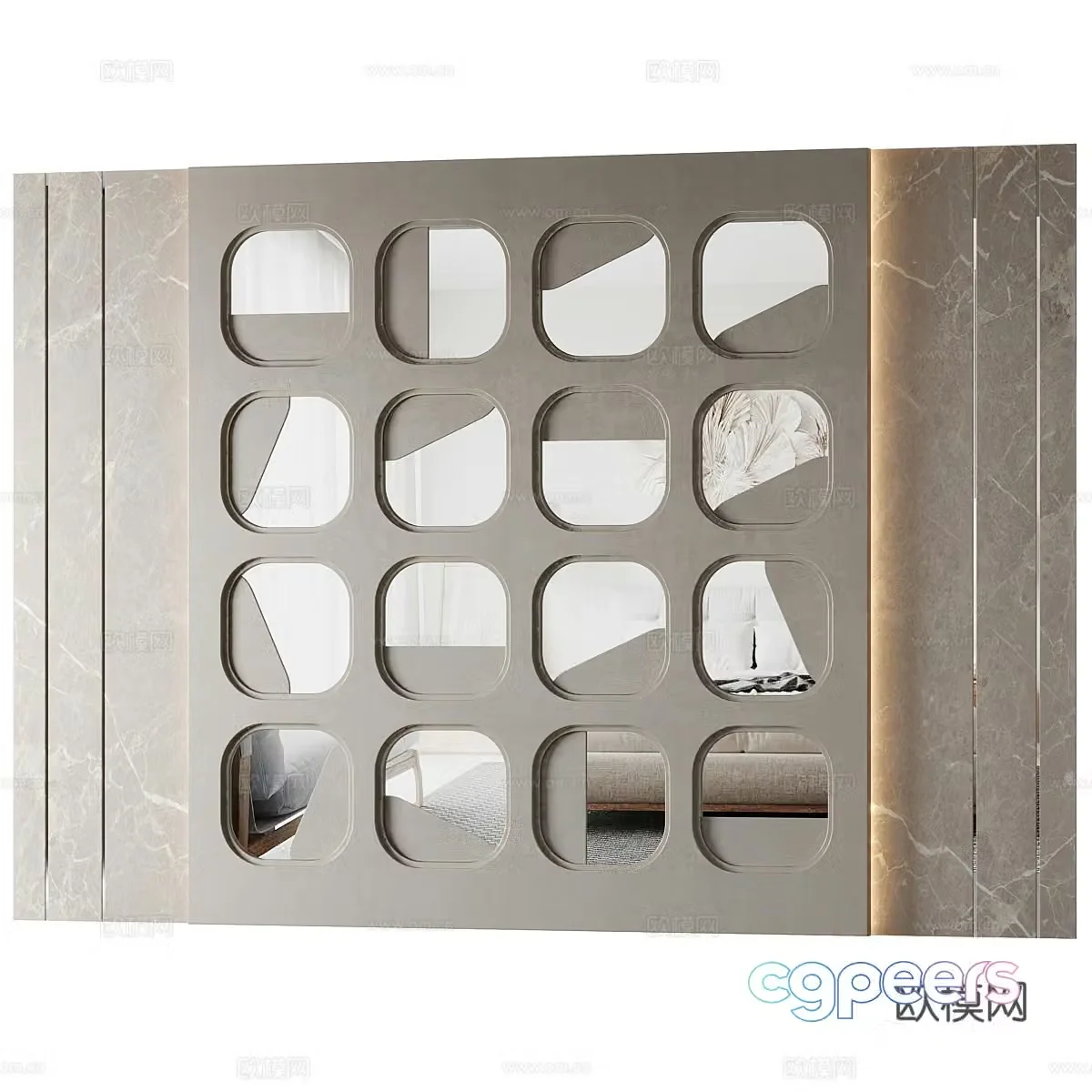 Wabi-sabi art wall background wall 3d model
