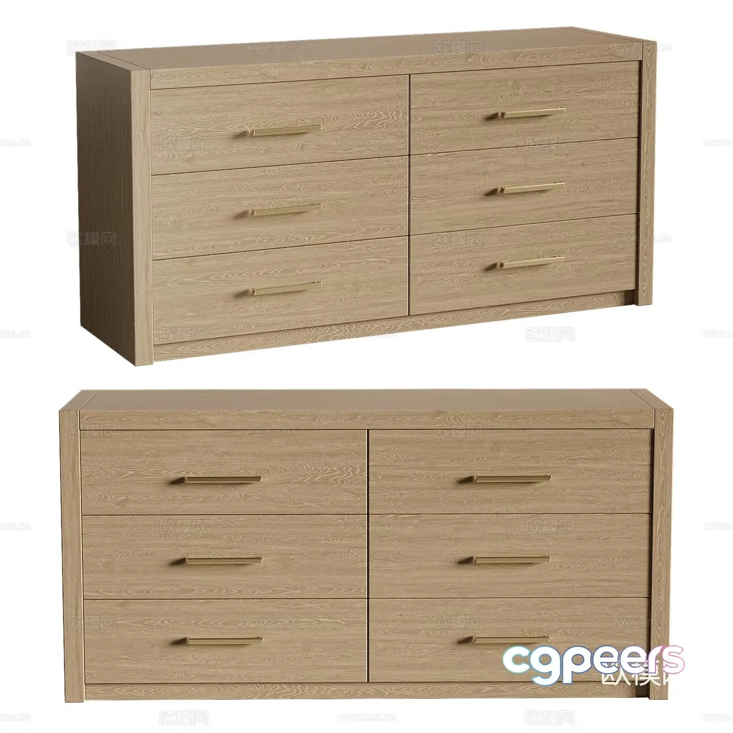Modern Italian chest of drawers side cabinets low cabinet drawers 3d model