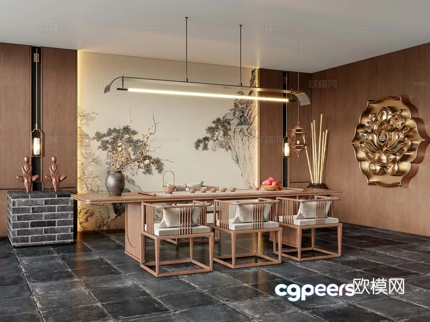 New Chinese tea room 3D model