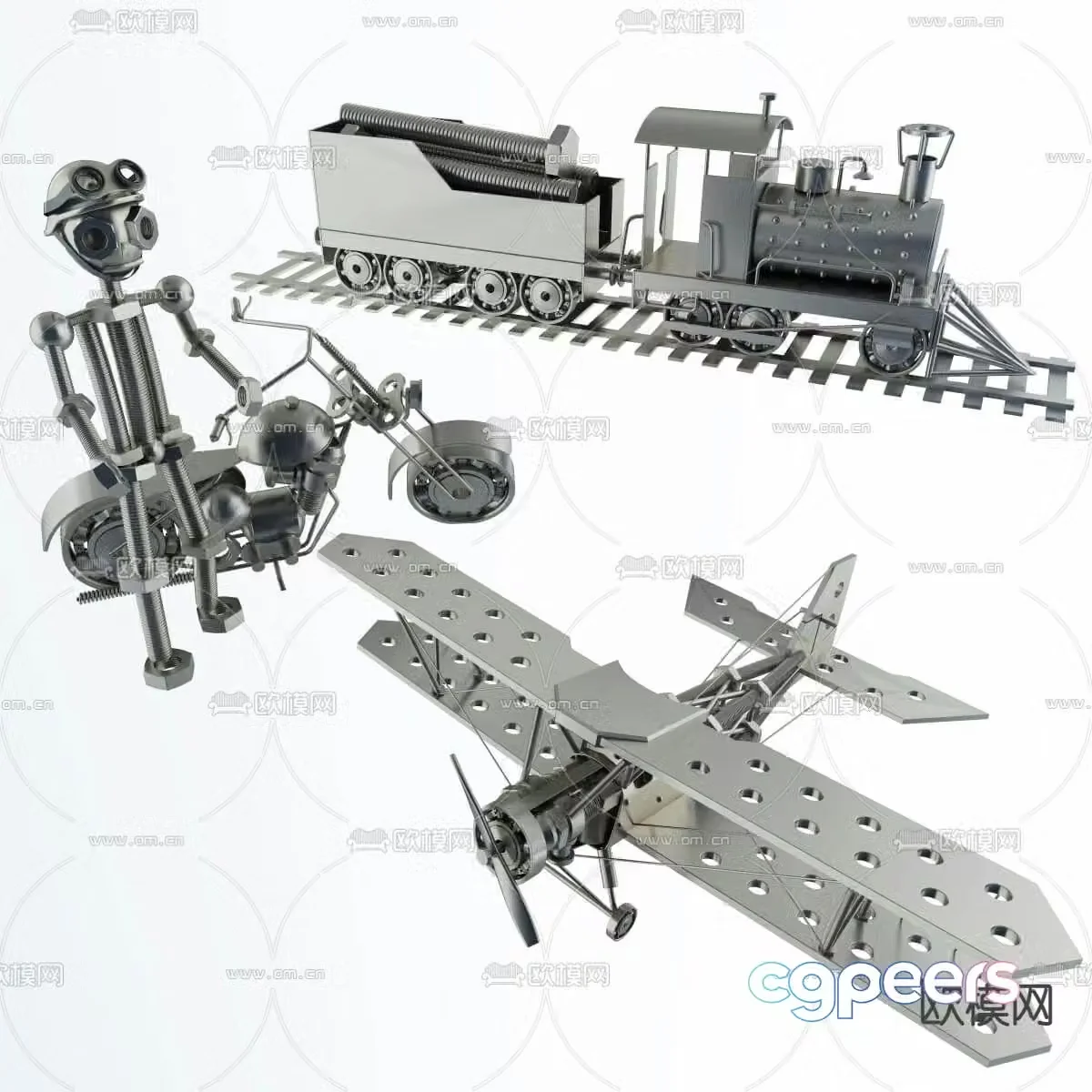 Modern children’s metal toy 3d model