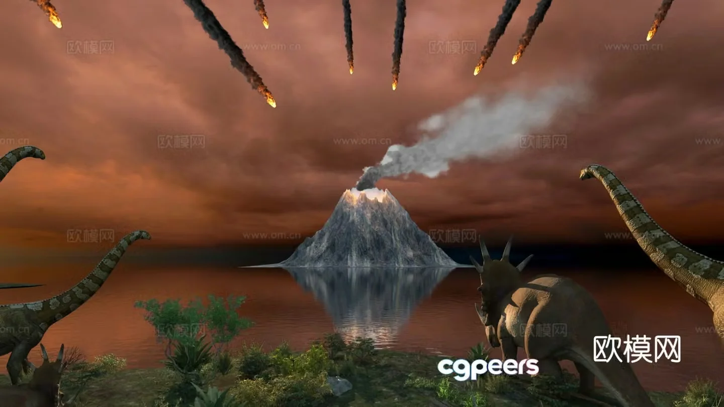 Modern Jurassic volcano 3d model