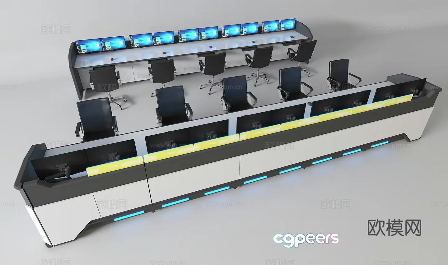 Console Control Table Podium 3D Model