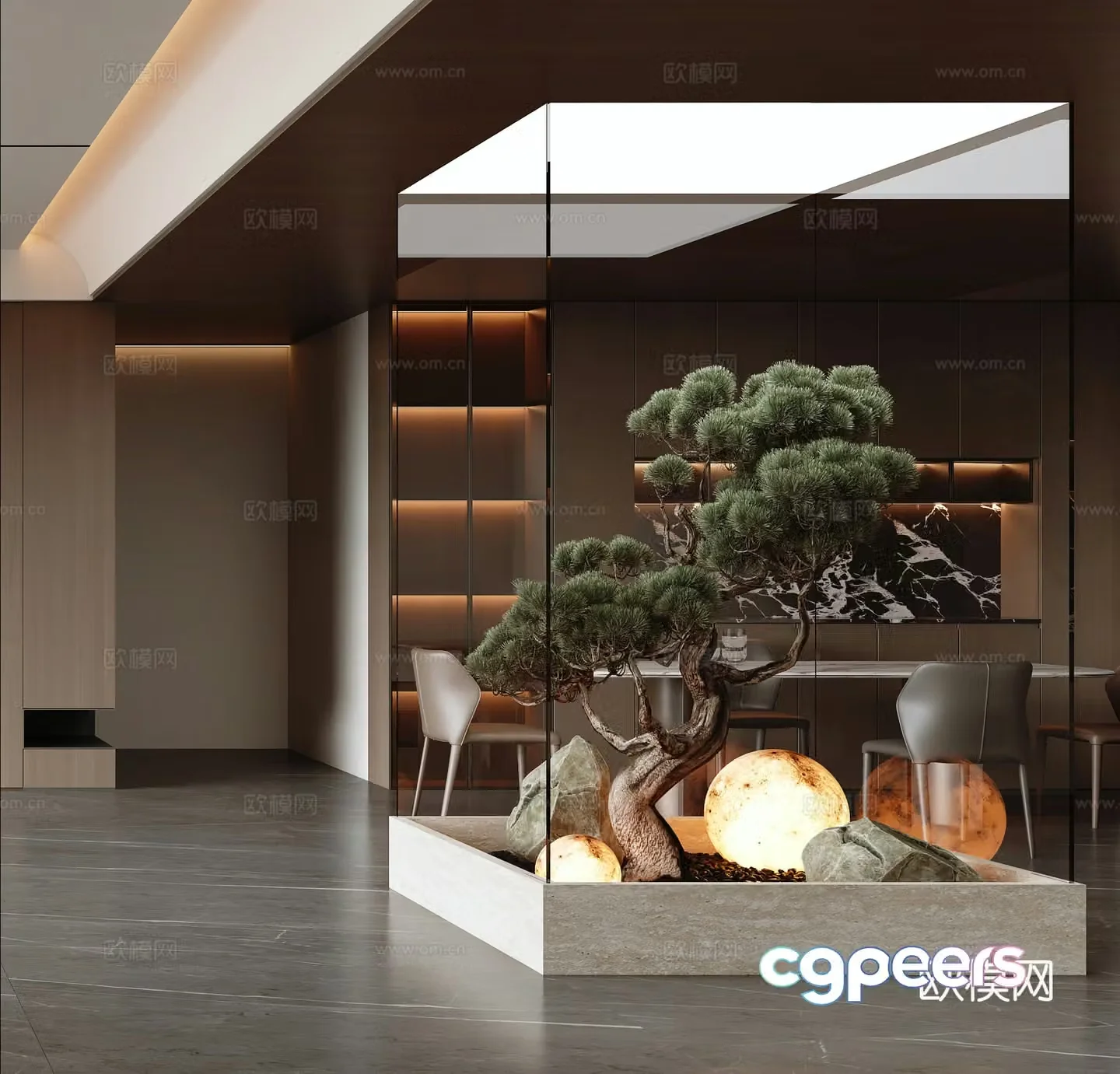 Italian style interior landscaping 3D model