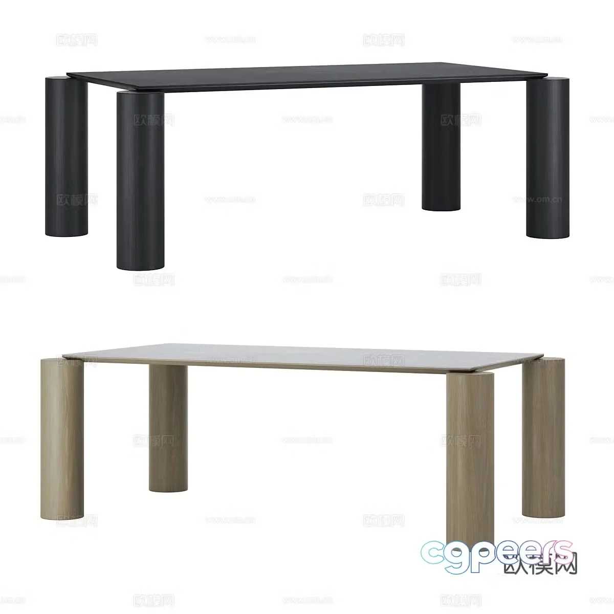 Modern Italian Palo Nero Laguna Dining Table 3D Model