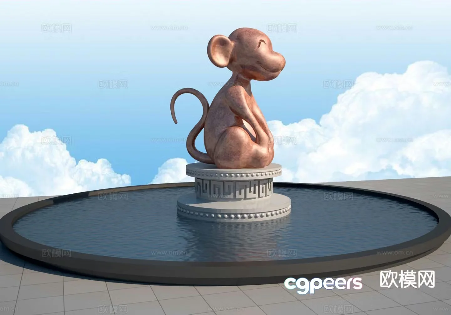 zodiac monkey sculpture 3d model