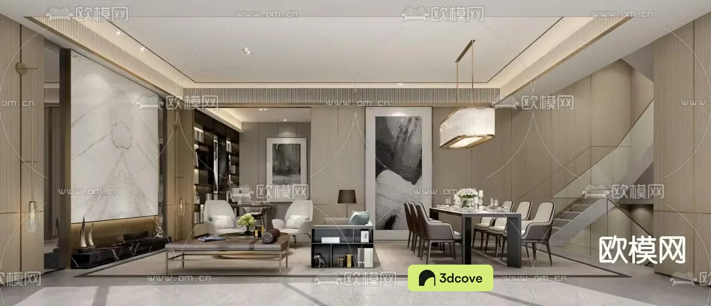 New Chinese style living room dining room