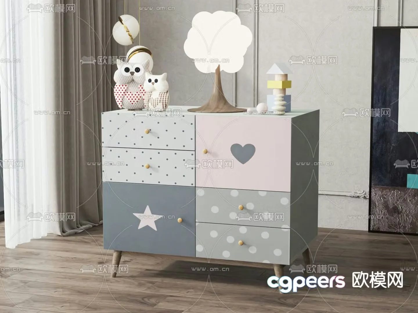 Children’s bedside table 3d model