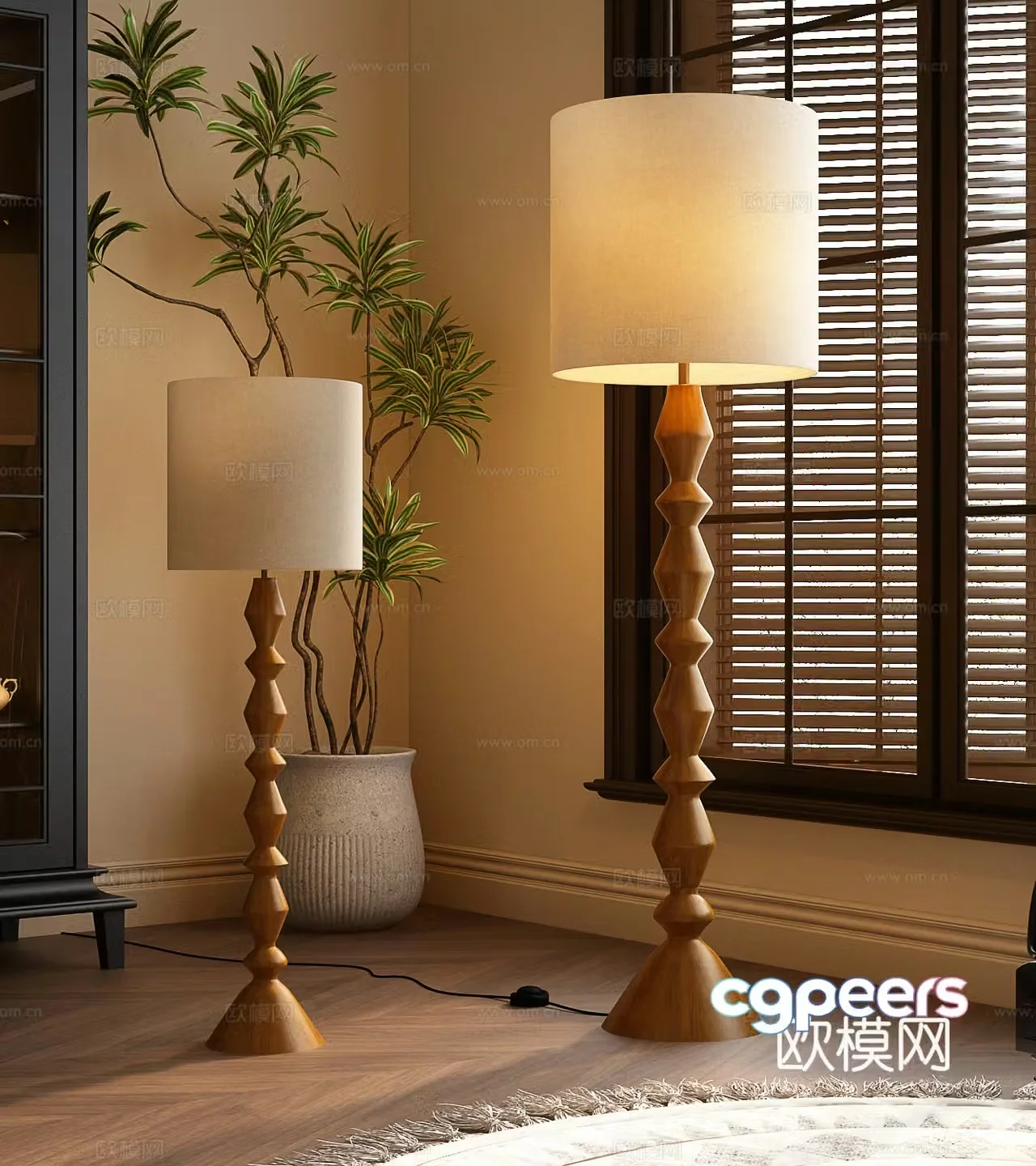 Modern medieval style floor lamp Medium medieval style floor lamp 3d model
