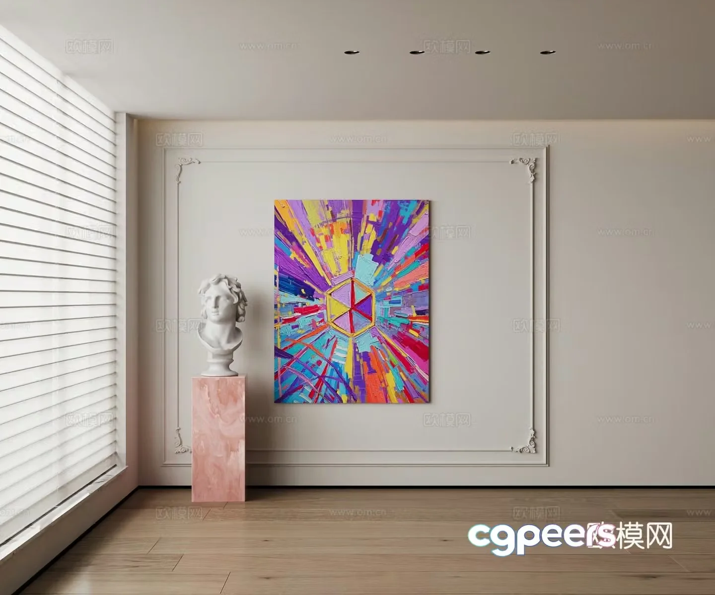 Modern style art deco hanging painting abstract painting art hanging painting oil painting 3d model