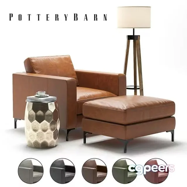 3ds Max Free – Pottery Barn Jake Armchair