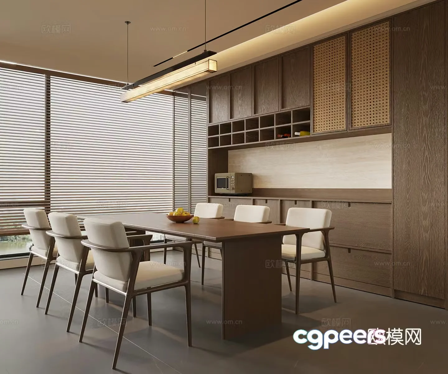 New Chinese restaurant Song’s restaurant wine cabinet dining table and chair 3D model