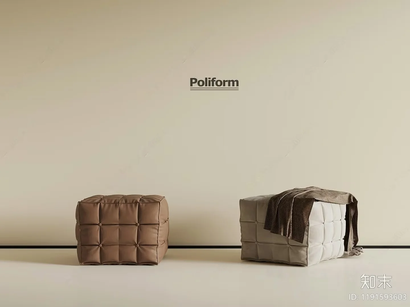 Modern Ottoman Furniture 3D Model – 1804 – VRAY Render