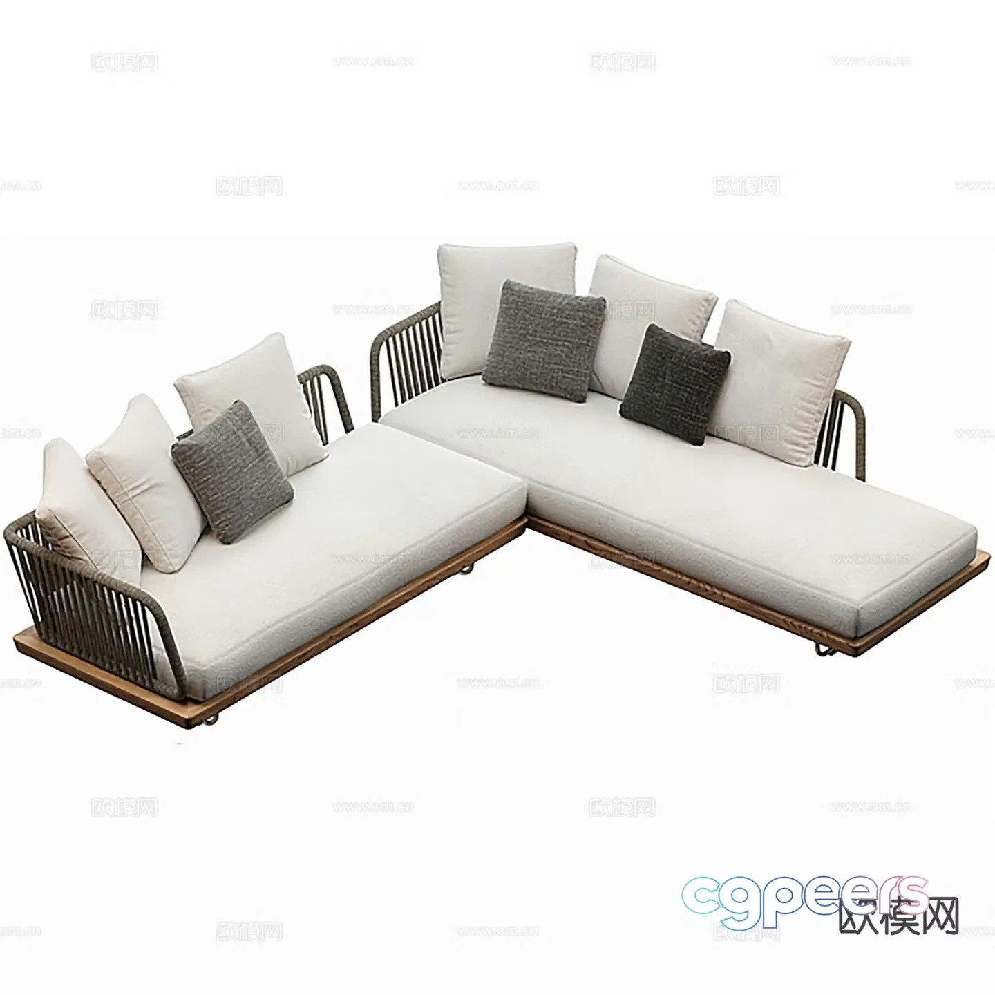 Minotti Italian outdoor sofa 3d model