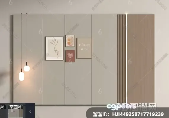 Modern Wall Decor 3D Model – 15895 – VRAY Render
