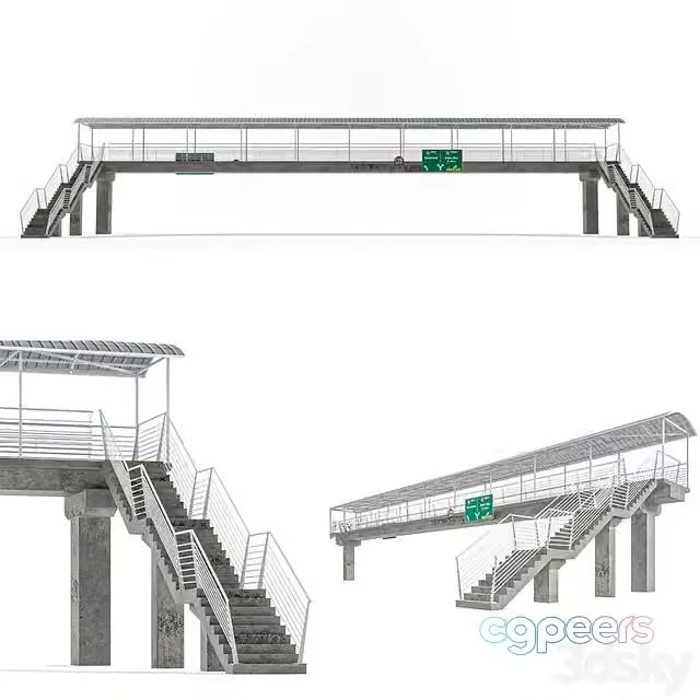 3ds Max Free – Lowpoly Pedestrian Bridge
