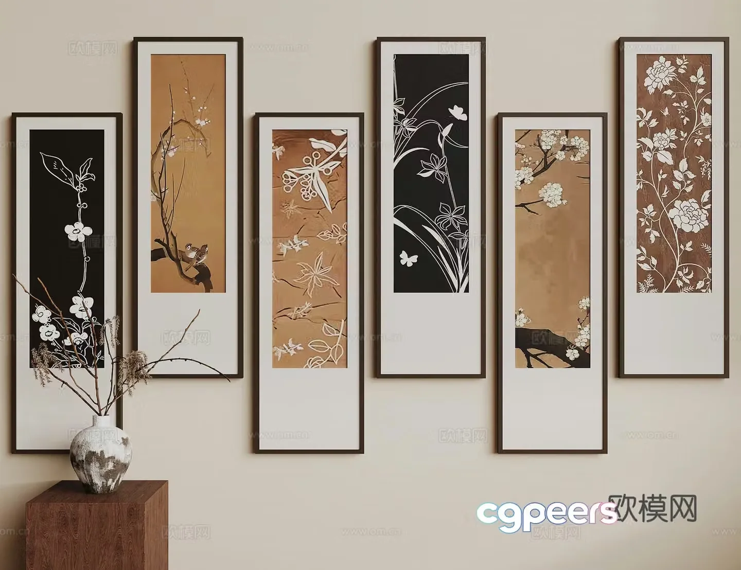 Medieval style decorative painting art painting hanging painting 3D model