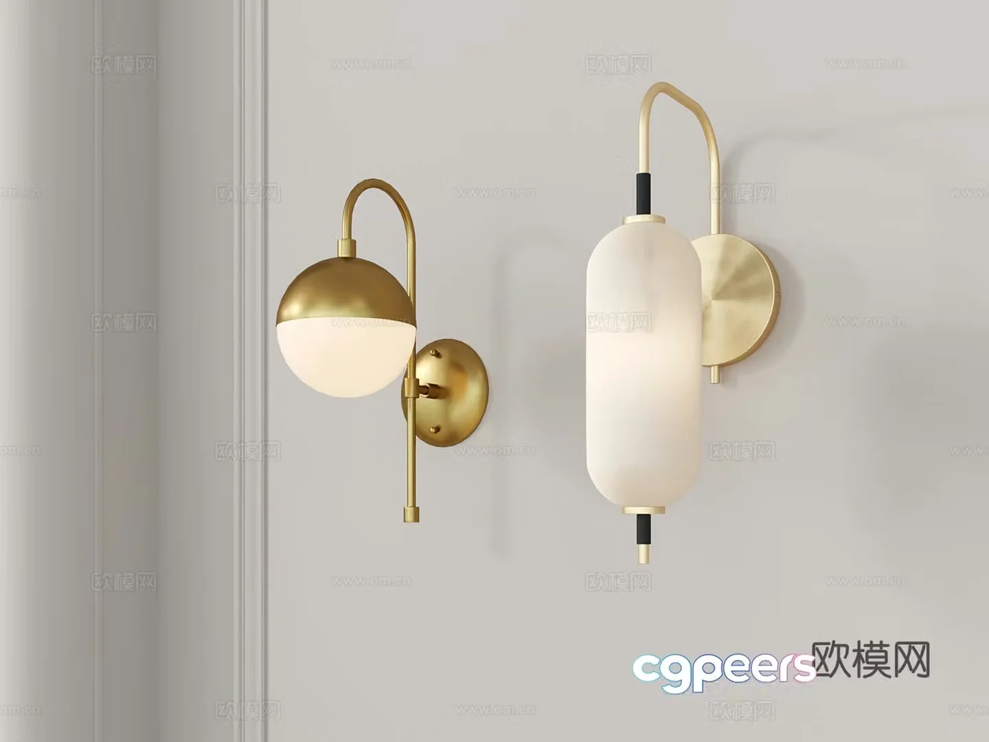 Light luxury wall lamp spherical wall lamp bedside wall lamp 3D model