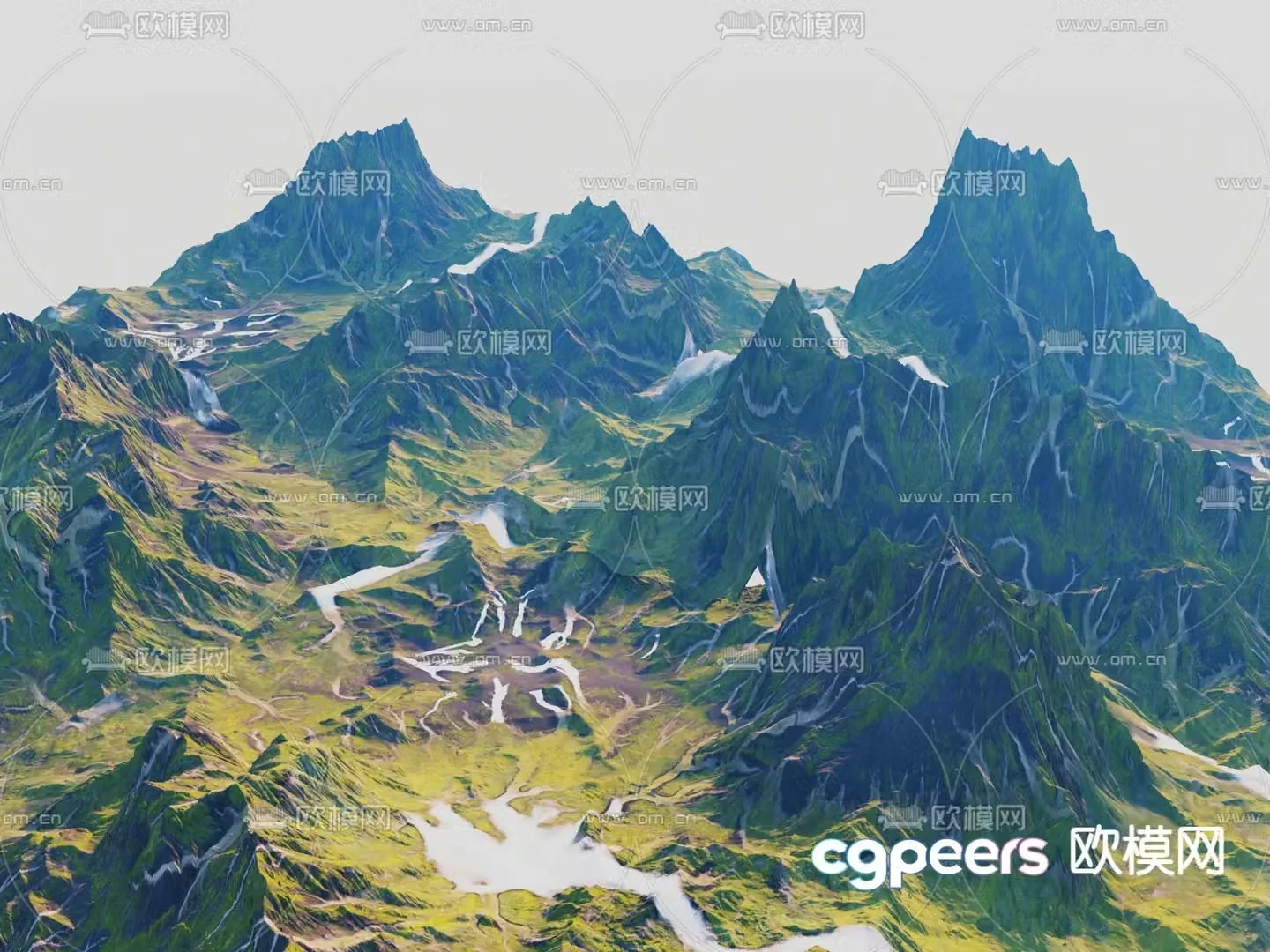 mountains big mountains mountains peaks mountain ridges 3d model