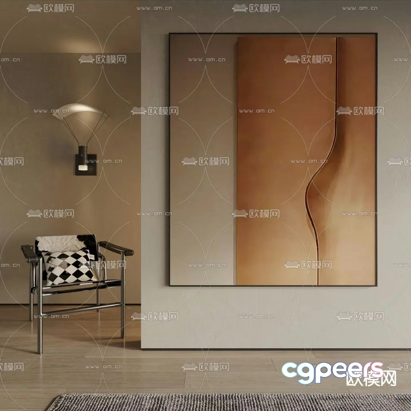 Decorative painting Abstract painting Simple painting 3d model