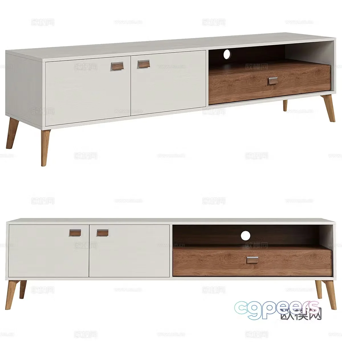 Nordic log MAYER TV cabinet 3d model